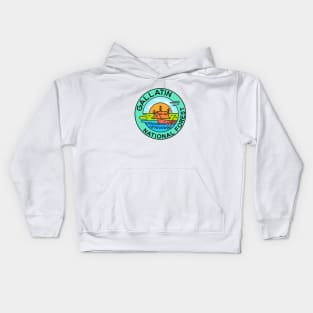 Gallatin National Forest Montana Camping Canoe Kids Hoodie